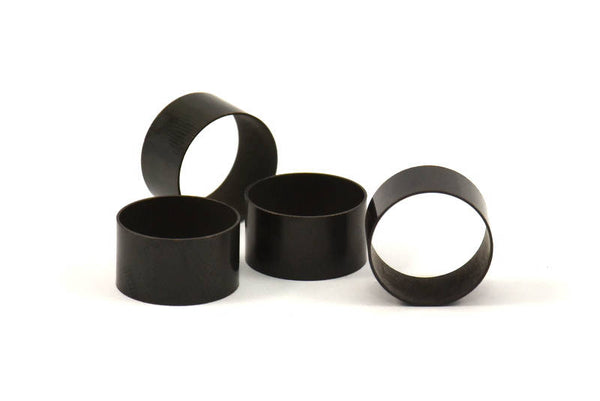 Black Tube Beads - 12 Oxidized Brass Tubes (14x8mm) Bs 1484
