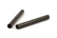 Black Tube Beads - 6 Oxidized Brass Tubes (8x75mm) Bs 1549