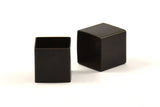Black Square Tubes, 6 Oxidized Brass Square Tubes (14x14mm) Bs 1520