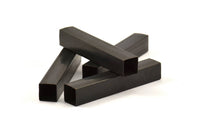 Black Square Tubes, 5 Oxidized Brass Square Tubes (8x50mm) Bs 1581 S061
