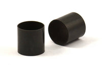 Black Tube Beads - 12 Oxidized Brass Tubes (10x10mm) Bs 1551