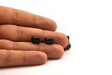 Black Tube Beads - 12 Oxidized Brass Tubes (8x8mm) Bs 1540 S021