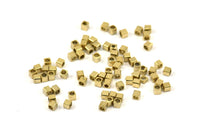 Tiny Square Beads, 50 Gold Plated Brass Square Beads (2mm)  Brs 601-2 b0072 Q0191