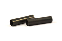 Black Tube Beads - 2 Oxidized Brass Tubes (40x10mm) Bs 1559 S022
