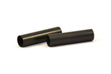 Black Tube Beads - 4 Oxidized Brass Tubes (40x10mm) Bs 1559