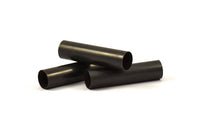 Black Tube Beads - 4 Oxidized Brass Tubes (40x10mm) Bs 1559