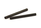 Black Tube Beads - 6 Oxidized Brass Tubes (6x70mm) Bs 1538