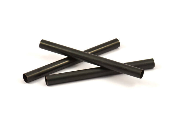 Black Tube Beads - 6 Oxidized Brass Tubes (6x70mm) Bs 1538