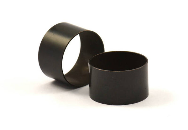 Black Huge Geometric Tube Bead - 6 Oxidized Brass Findings for Bracelet (20x12mm) Bs 1499 S029