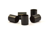 Black Tube Beads - 3 Oxidized Brass Tubes (20x25mm) Bs 1493