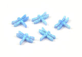 Blue Opal Dragonfly, 1 Synthetic Opal Dragonfly Bead, Dragonfly Charm, Beads (10x13mm)