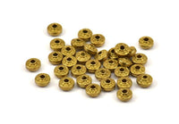 Tiny Brass Beads, 24 Raw Brass Beads (6x3 mm) N0197