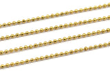 Gold Ball Chain, 1 Meter Gold Plated Faceted Ball Chain - (1.5mm) Ch005 ( Z032 )