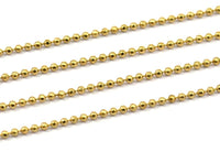Gold Ball Chain, 2 Meters Gold Plated Faceted Ball Chain - (1.5mm) Ch005 ( Z032 )