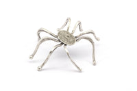 Silver Spider Settings, 1 Antique Silver Plated Brass Spider Setting Bases (50x50mm) N0058 H0421