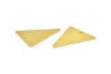 Brass Triangle Charm, 10 Raw Brass Triangle Charms With 1 Hole (31x24mm) A0676