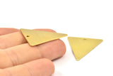 Brass Triangle Charm, 10 Raw Brass Triangle Charms With 1 Hole (31x24mm) A0676