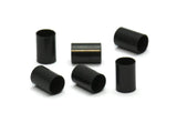 Black Round Tubes, 50 Oxidized Brass Tubes (4x6mm) Bs 1449