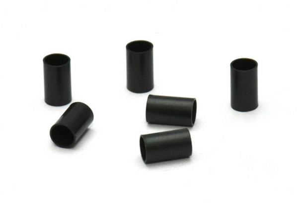 Black Round Tubes, 100 Oxidized Brass Tubes (3x5mm) Bs 1438