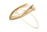 Brass Earring Wires, 12 Raw Brass Earring Wires (50x0.70mm) D0146