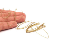 Brass Earring Wires, 12 Raw Brass Earring Wires (50x0.70mm) D0146