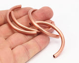 Copper Noodle Tubes - 10 Raw Copper Semi Circle Tubes (4x52mm) D0455