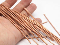 Copper Tube Beads, 10 Raw Copper Tubes (2x125mm) D0285