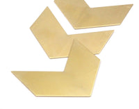7 Raw Brass Chevron Blanks (50x25x0.80mm) A0903--n0643