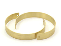 Brass Cuff Bracelet - 2 Raw Brass Cuff Bracelet Blank Bangles With 2 Holes (10x145x0.80mm) Brc062