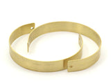 Brass Cuff Bracelet - 2 Raw Brass Cuff Bracelet Blank Bangles With 2 Holes (10x145x0.80mm) Brc062