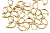 Plain Leverback Earring, 50 Raw Brass Plain Leverback Earring Findings (17x10mm) Bs-1101--A0895
