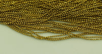 20 Meters - 66 Feet (1.2 Mm) Raw Brass Faceted Ball Chains Ba1.2 ( Z020 )