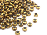 Brass Bead Keeper, 12 Raw Brass Bead Keeper, Silicone And Brass, Rondelle With 3mm Hole (6x3mm) Y312 Y067