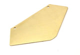 Brass Geometric Pendant, 2 Raw Brass Geometric Pendant With 2 Holes (76x36.5mm) D0003