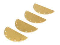 Moon Brass Pendant, 12 Raw Brass Semi Circle Blanks (40x20x0.80) A0938