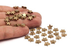 Brass Star Charm, 25 Raw Brass Star Spacer Beads, Spacer Charms, Star Charms (8x2.6mm) D0126