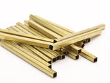 Geometric Spacer Bead, 25 Raw Brass Square Tubes (3x50mm) Bs 1613