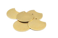 Brass Choker Finding, 10 Raw Brass Round Necklace Findings With 2 Holes (25x21x0.80) N0514