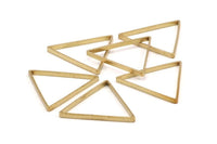 Brass Triangle Charm, 24 Raw Brass Open Triangle Ring Charms (29x0.8x2mm) Bs 1195