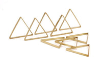 Brass Triangle Charm, 24 Raw Brass Open Triangle Ring Charms (29x0.8x2mm) Bs 1195