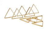 Brass Triangle Charm, 24 Raw Brass Open Triangle Ring Charms (29x0.8x2mm) Bs 1195