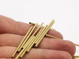 Brass Tube Beads - 50 Raw Brass Tube Beads (2x55mm) BS 1953