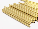 Brass Tube Beads - 50 Raw Brass Tube Beads (2x55mm) BS 1953