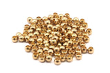 4mm Ball Beads, 50 Raw Brass Ball Beads, Findings (4mm) B0031