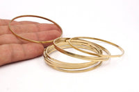 Wire Bracelet Setting , 5 Raw Brass Wire Bracelet (55mm) V004