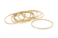 Wire Bracelet Setting , 5 Raw Brass Wire Bracelet (55mm) V004