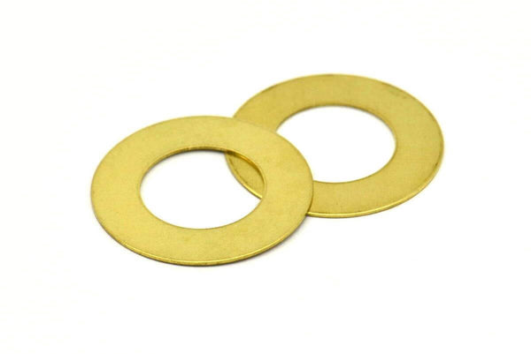 Circle Brass Connector, 50 Raw Brass Circle Stamping Tags , Findings Without Hole (25mm) D0179