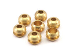 5 Raw Brass Beads, Findings (12x9mm) D0155