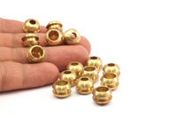 5 Raw Brass Beads, Findings (12x9mm) D0155