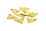 Tiny Triangle Charm, 50 Raw Brass Triangle Charms 2 Holes (9x10mm) Brs 6212-2 A0050
